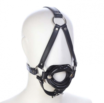 Kopfgeschirr mit Lippen Mundknebel